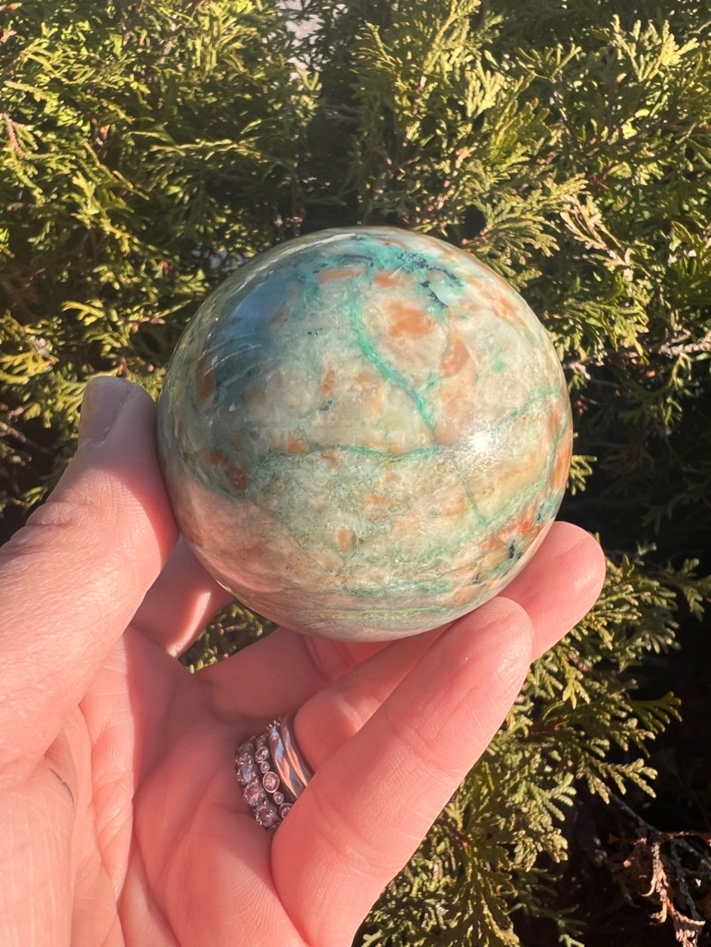 African (3) turquoise Sphere | crystal